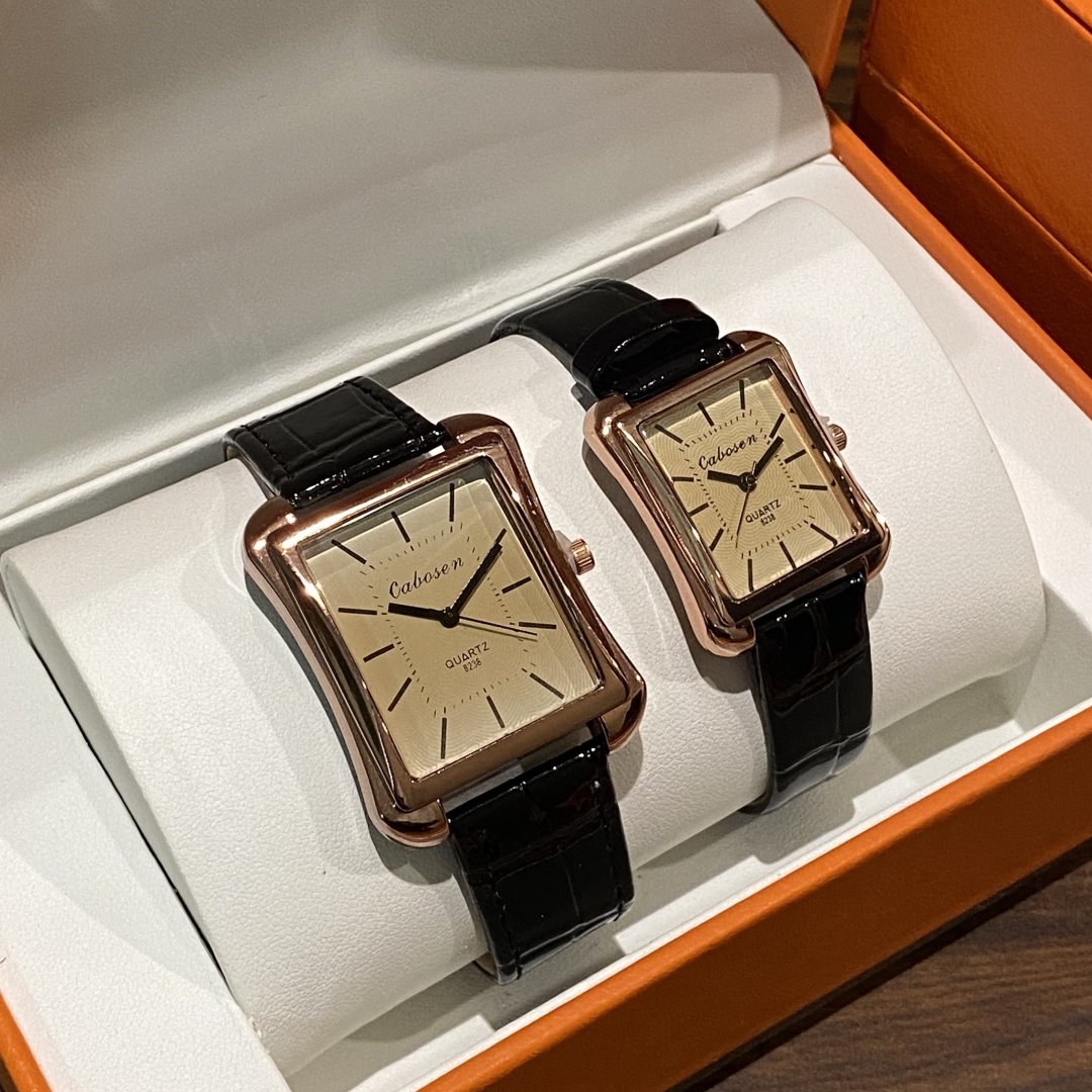 Leather Watch Band Men - Couple Watch Quartz Movement Business Women