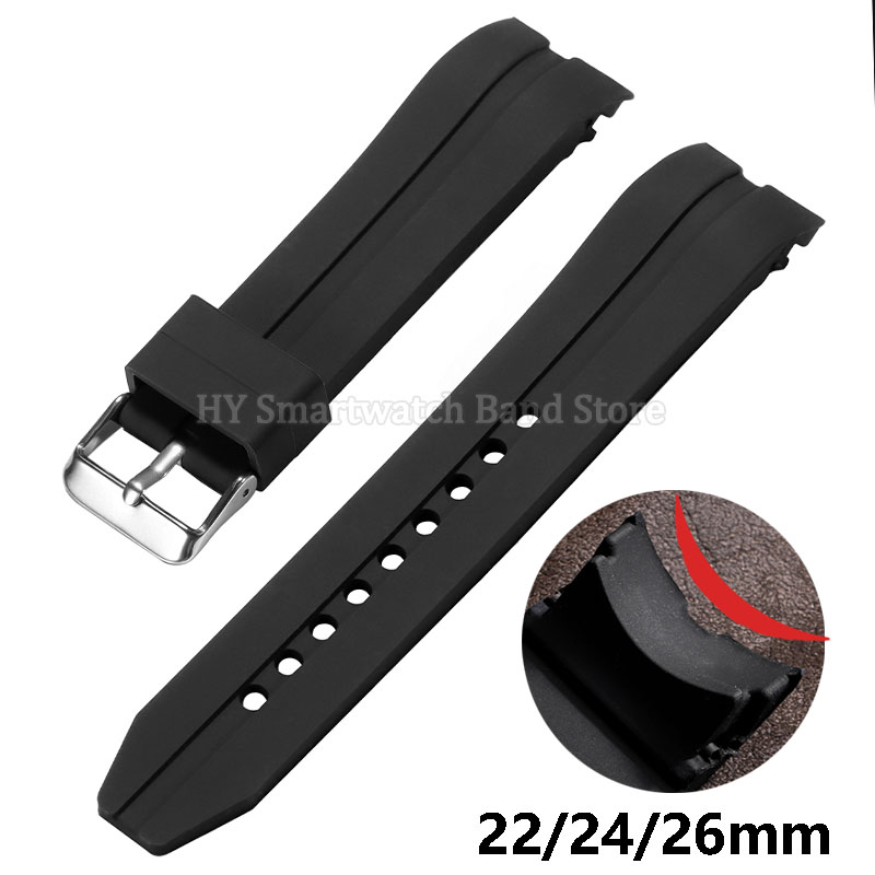 Silicone Band Women - Curved End 22mm 24mm 26mm Silicone