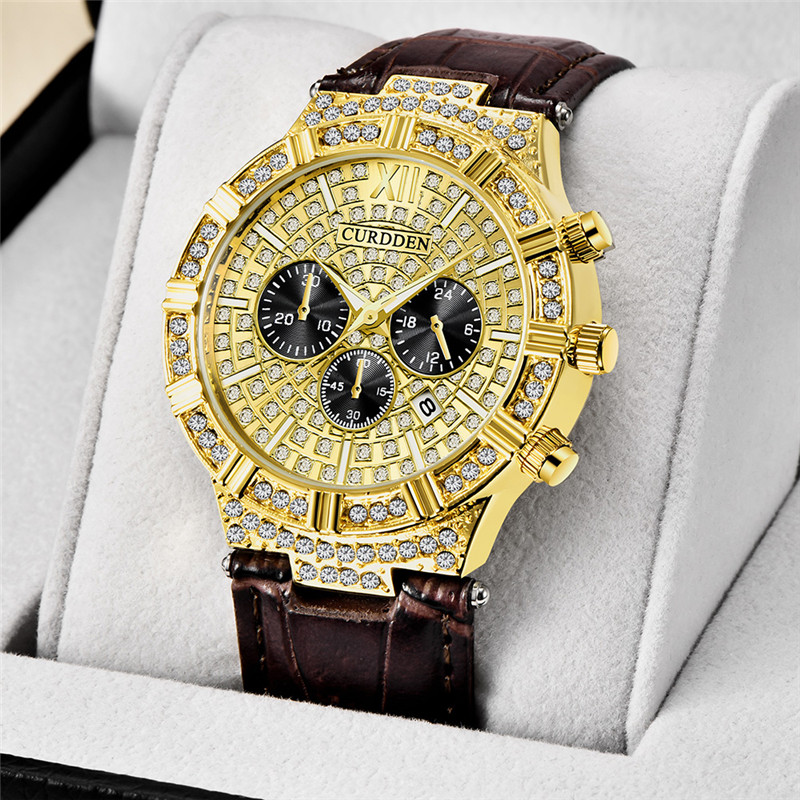 Men Original CURDDEN Brand Wat - đánh giá và giá Leather Watch Band Men