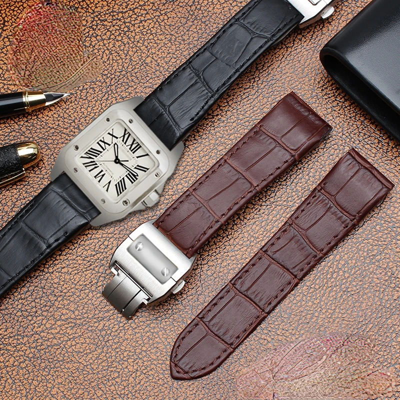 Chất Liệu Da Thật Cho Cartier  - đánh giá và giá Cartier Watch Santos