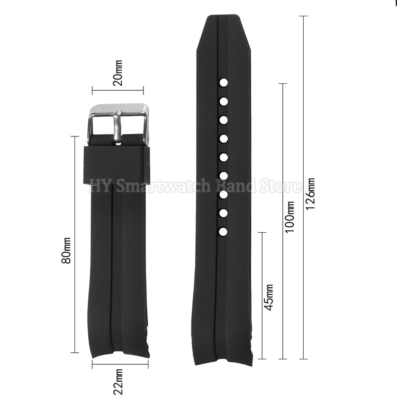 Curved End 22mm 24mm 26mm Sili - đánh giá và giá Silicone Band Women
